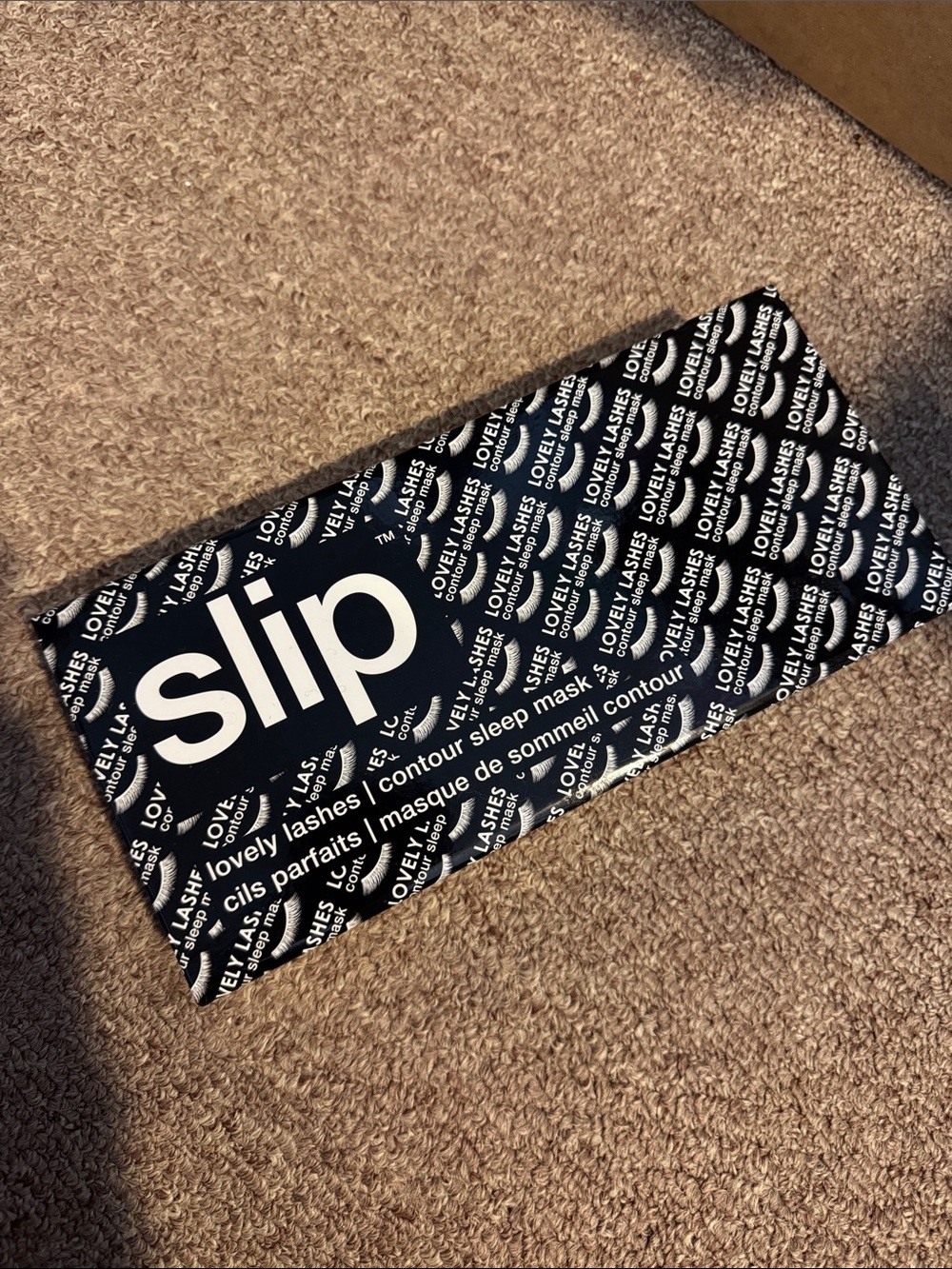 slip Contour Sleep Mask — Black with White Logo